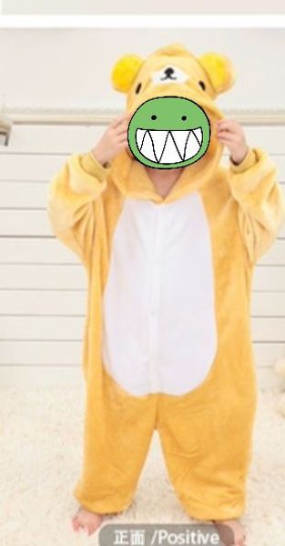

winter flannel animal easy bear one-piece pajamas cartoon children autumn and winter plush children men and women coral plush, Blue;red
