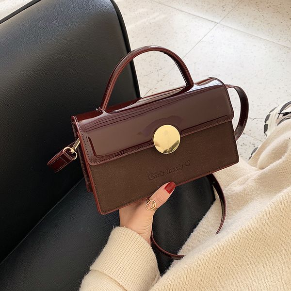 

bag girl 2020 new fashion bright face lady handbag minority single shoulder slanted girl bag