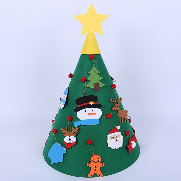 

felt christmas decorations felt toys diy children's toys handmade three-dimensional 3d christmas tree christmas hat