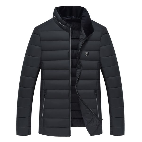 

new winter jacket men's thick warm windproof large fur collar cotton clothing doudoune homme, Black