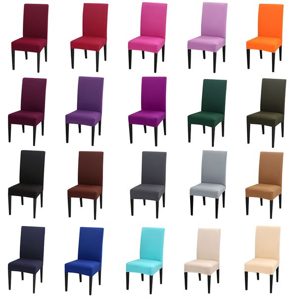 

4/6 pcs pure red color chair cover thin stretch chair cover elastic seat banquet slipcover removable dining room office covers