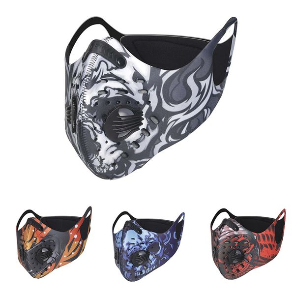 

outdoor anti-pollution activated carbon cycling mask mtb road bike half face mask dustproof riding running sports, Black