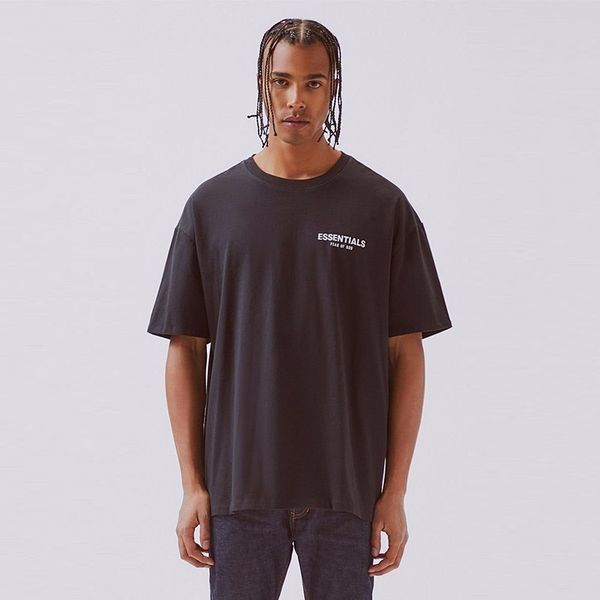 

fog t-shirt fear of god essentials boxy p t-shirt oversize tee men women fashion brand cotton t-shirt, White;black