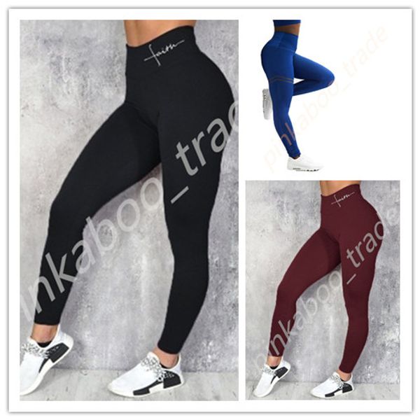 

2020 women high waist yoga pants sports gym leggings tight-fitting sweatpants elastic trendy lady skinny tights trousers s-xl dhl ly318, Blue
