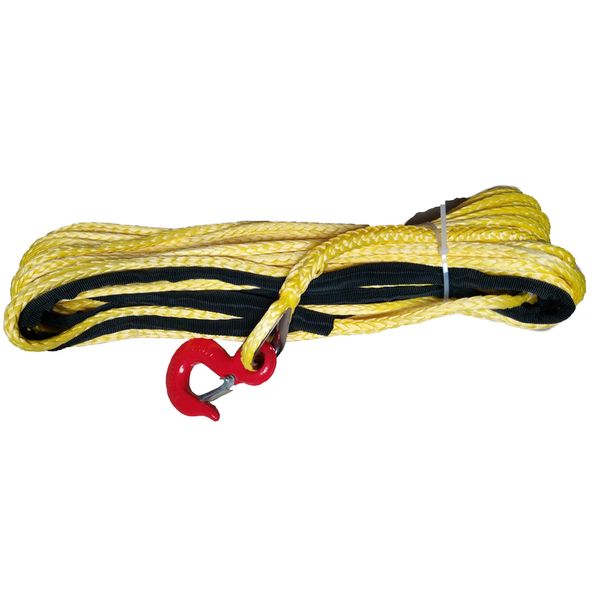 

3/8" x 100' 10mm x 30m synthetic winch line cable rope with hook and sheath for (atv utv offroad