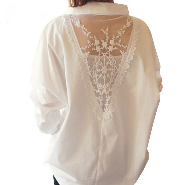 

designer women blouse 2019 new women autumn blouses v collar white shirt female lace shirts women clothing solid casual blouse 30