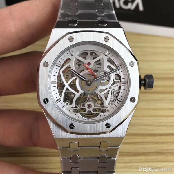 

3a royal oak 26511pt.o. 1220pt01 men's mechanical watch, automatic tourbillon movement, 41 mm dial.sapphire mirror, Slivery;brown