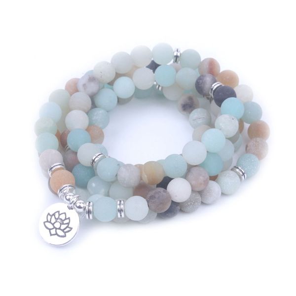 

fashion matte natural stone bead bracelet lotus yoga bracelet, Black