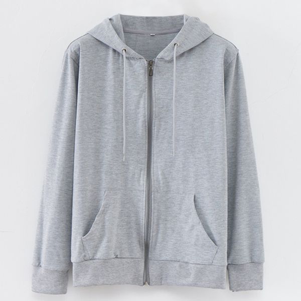 

осень зима мода сплошной цвет мужчины женщины толстовки ветровка спорт повседневная толстовка с капюшоном с молнией размер s-3xl, Black