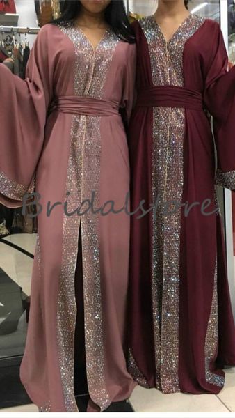 

dubai abaya caftan evening dresses bling sequins muslim formal prom dress plus size celebrity evening gown saudi arabia dresses evening wear, Black;red