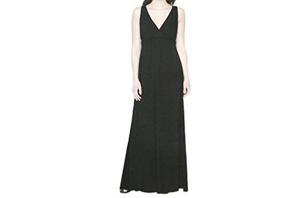 

matty  women's crossover v-neck pull over maxi dress, Black;gray