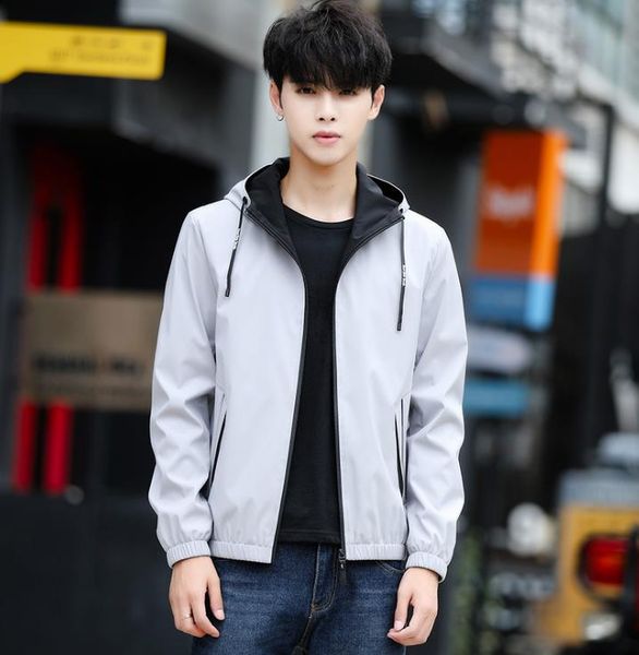 

autumn men's jacket fashion designer thin men hooded slim jackets youth casual stylish coat m-5xl long sleeve clothing, Black;brown