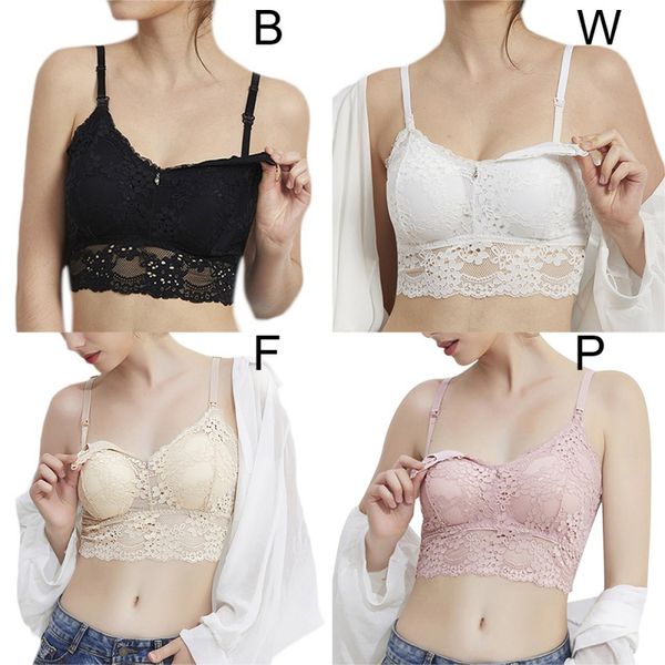 

maternity nursing bra breastfeeding bra pregnant women underwear maternity lace bra, White