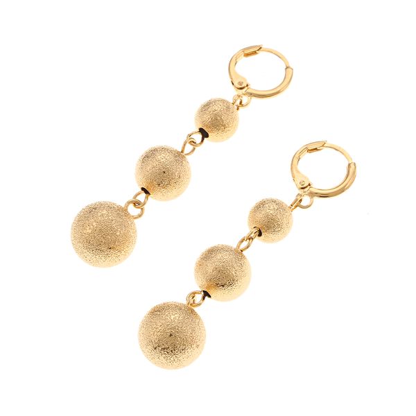 

ethiopian arab yellow gold bead earrings round ball copper earrings jewelry, Silver