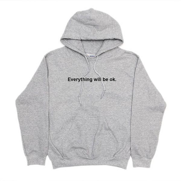 

everything will be ok hoodie greys anatomy hoodie fleece casual fashion tumblr jumper hoodies, Black