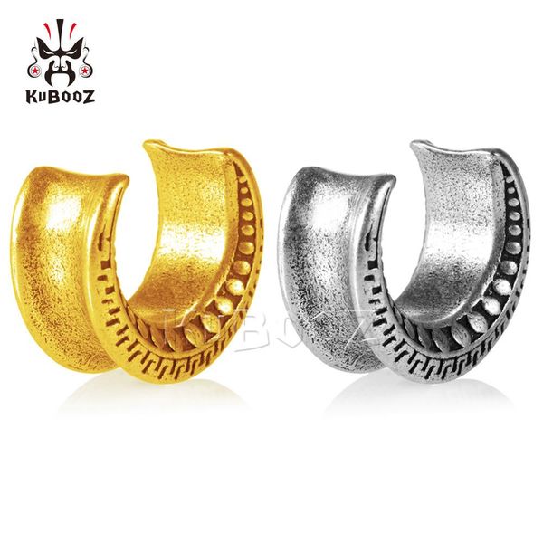 

kubooz stainless steel ear gauges plugs and tunnels for ears piercing ring expander stretchers fashion body piercing jewelry, Slivery;golden