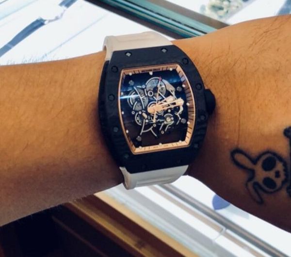 

f05 a5 richard mill automatic mechanical watches gmt stainless steel blue red ceramic sapphire glass 40mm men watches wrist watches