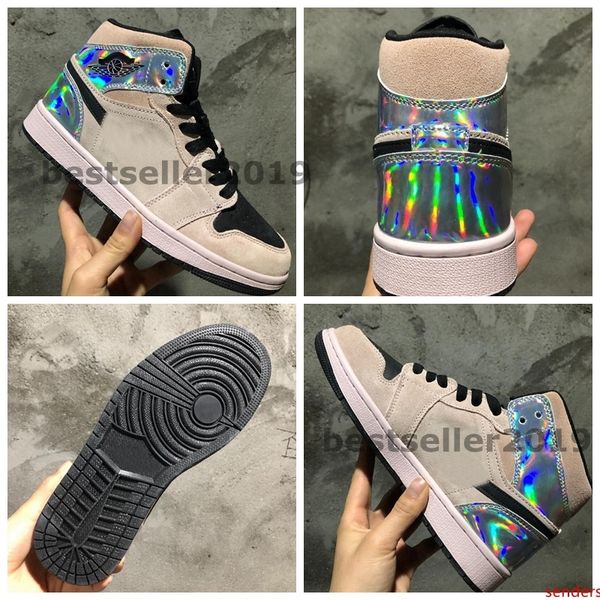 

new 1 mid iridescent 2020 mens basketball shoes women sneakers toe pink designer baskets 1s trainers zapatos bq6472-602