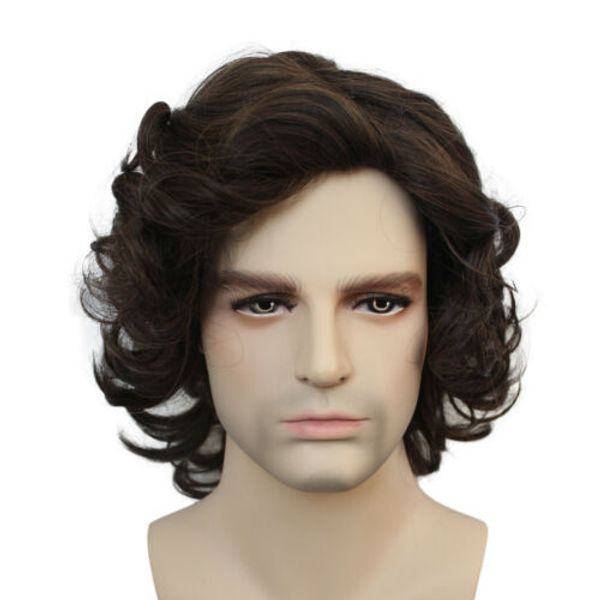 2019 Epacket Men Fashion Short Brown Wavy Curly Hair Handsome Male