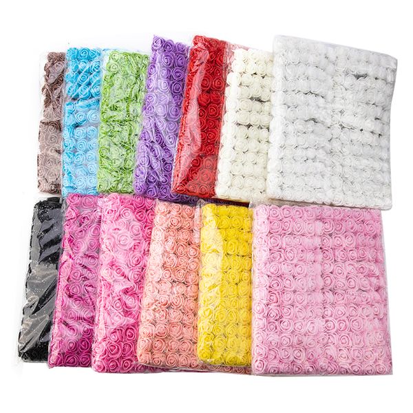 

2 см голова многоцветный pe rose foam мини-букет из цветов сплошной цвет / скрапбукинг искусственная пена rose flowers (144 шт. / лот