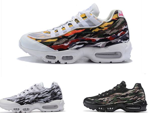 

2019 new 95 erdl party trainers mens running shoes multi-color camo print white black men sports sneakers size 40-46