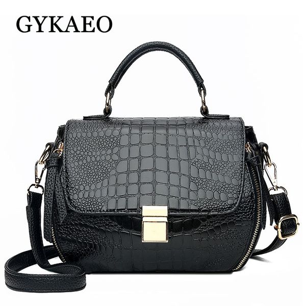 

gykaeo spring 2019 european and american style fashion crocodile pattern tote bags for women small crossbody shoulder bag bolsos
