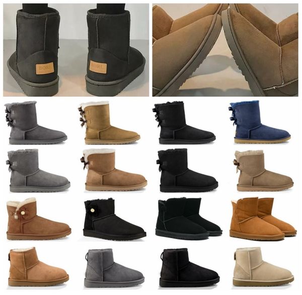

australia 2020 arrivals winter snow boots women with box classic tall leather bailey bow girl shoes sz5-10 wool fur price boot