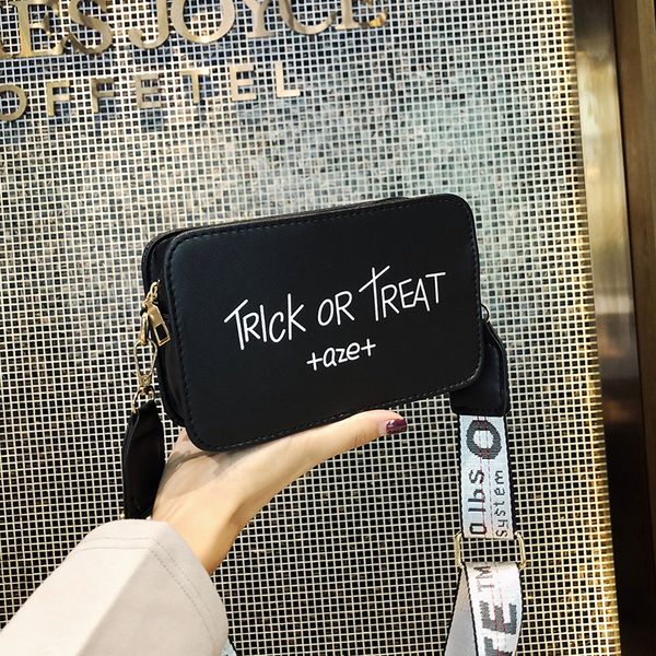 

fashion new women wide shoulder strap shoulder messenger bag student letter small crossbody bag girls personality street