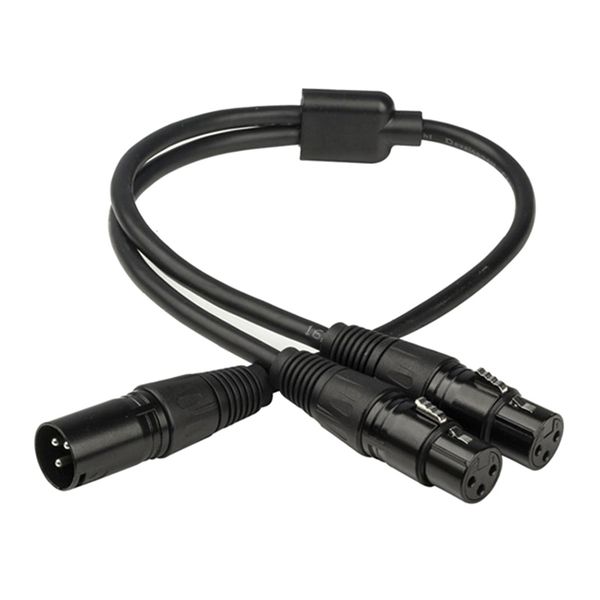 

xlr 3 pin microphone male to dual 2 female extension