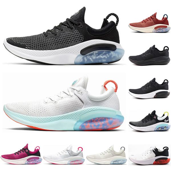 

joyride run fk knit men women running shoes platinum tint racer university red mens designer trainer sport sneaker 36-45, White;red