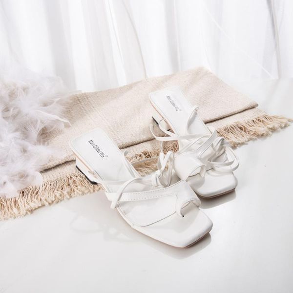 

shallow rubber slippers high-heeled shoes lady slipers women fur flip flops slides thin heels heeled 2020 soft hawaiian fabric, Black