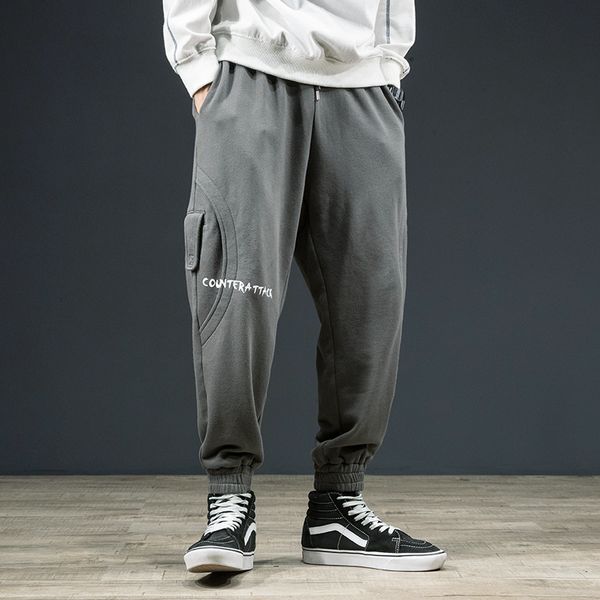 

2020 spring and autumn new youth popular japanese multi-pocket sweat pants fashion casual loose pants black / gray m-4xl