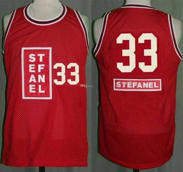 

1991 exhibition game stefanel trieste scottie pippen #33 retro basketball jersey men's stitched custom any number name jerseys, Black;red