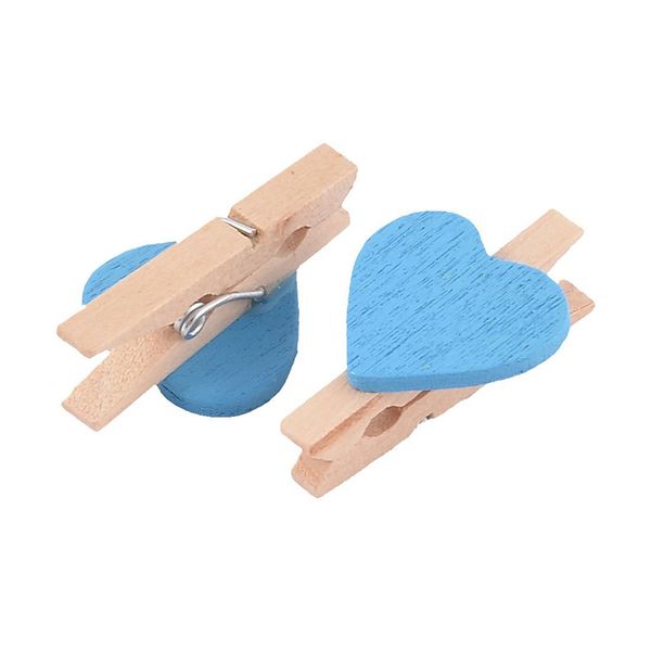 

100pcs/set mini love heart wooden clip party p paper peg star clamp clothespin crafts decoration colorful