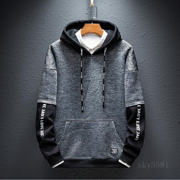 

new designer hoodies for men spring mens hoodie south jackets b03osweatshirt fake two piece tide luxury pullover print letter printed jacket, Black