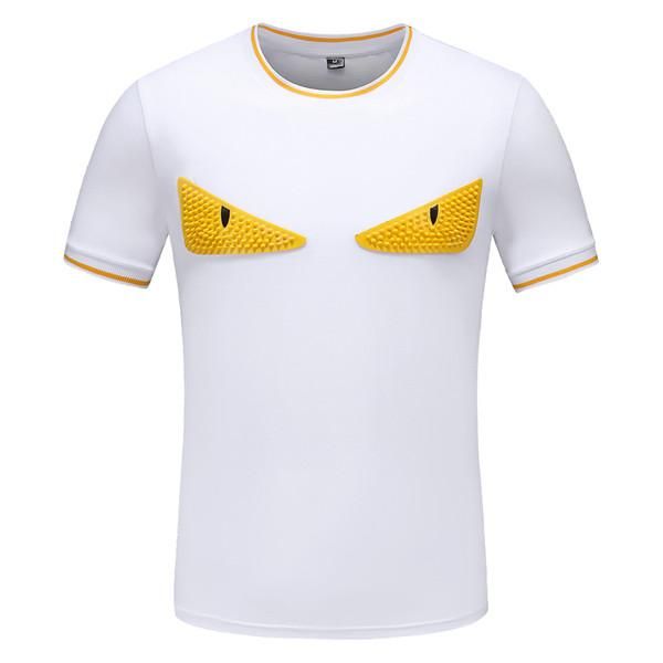 

2020 new fashion brand designer t-shirt slim black white men's clothing casual t-shirt men's eye print casual short sleeve size, White;black