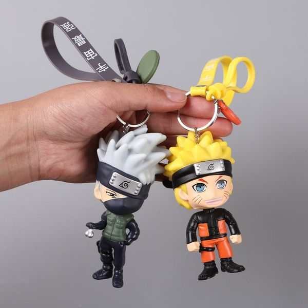 

anime keychain kakashi keyring naruto keychains figure kakashi naruto doll car key chain bag charms pendant for cosplay gift, Silver