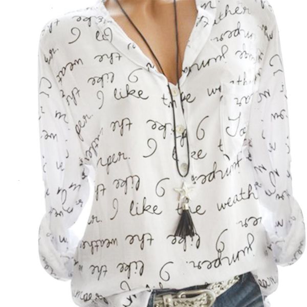 

женщины одежда блуза женщина плюс размер женская верхняя одежда мода осень блуза сыпучие кнопка мундир топы письмо блуза рубашка blusa femin, White