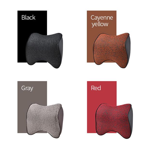 

linen car headrest memory foam pillow earthquake protection neck environmentally friendly leather car cushion pillow