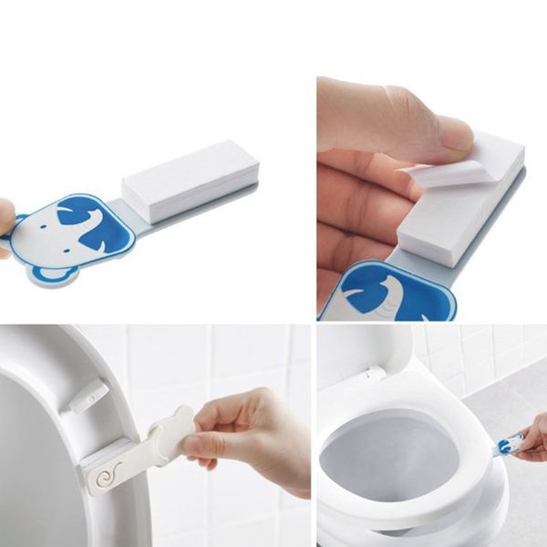 

bathroom toilet seat pad cover lifter lift handle sticker self-adhesive cute cartoon design bathroom sinks