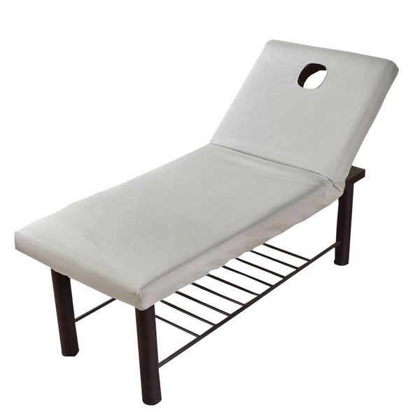 

pure color massage table bed fitted sheet elastic full cover rubber band massage spa treatment bed cover with face breath hole