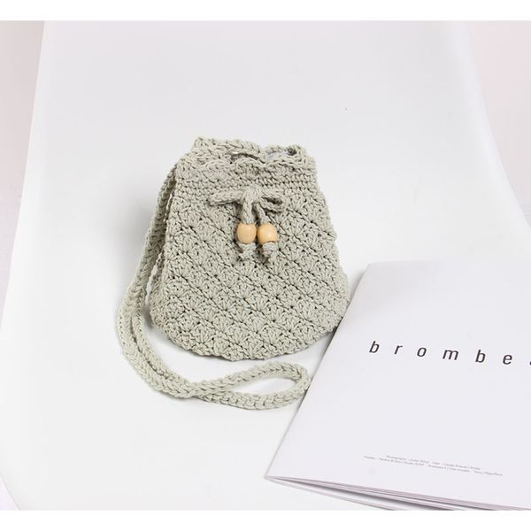 

2019 летняя мода трикотажные хлопчатобумажные пляжные сумки сумки женские тканые ведро сумка женская повседневная небольшая дорожная сумка b