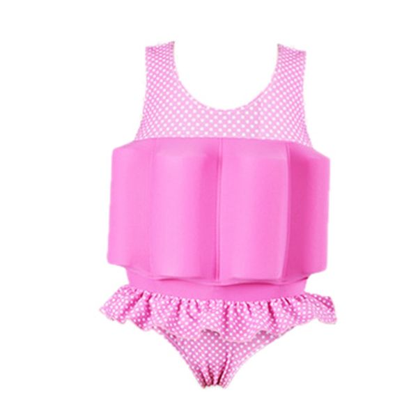

floating swimming suit with buoyancy sticks detachable girls floating training bathing suit swimsuit infant swimwear, White