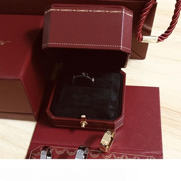 

women's love rings screw titanium steel diamond rings fashion refers to couples rose gold rings with original box gift, Silver