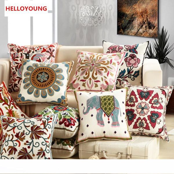 Bz022 Decorative Embroidery Sofa Cushion Cover Throw Pillows