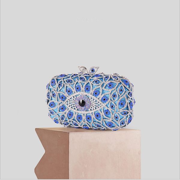 

xiyuan brand blue box bag diamond women clutch bag crystal party handbag ladies banquet purse fashion pochette prom evening
