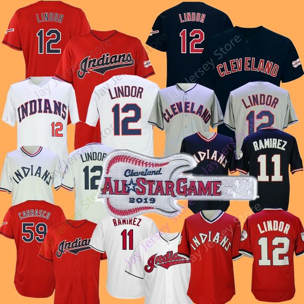 

2019 new indian lindor jer ey cleveland lofton thome vaughn zimmer ramirez kluber clevinger kipni naquin antana bauer bradley tamet