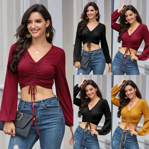 

женская футболка для весна осень моды с длинными рукавами solid color sexy women рубашки высокого качества женщин вскользь тенниски размер s, White