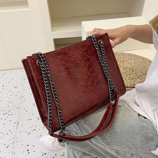 

retro packet large shoulder bag women travel bags leather pu quailty bag handbags women bags casual tote chains