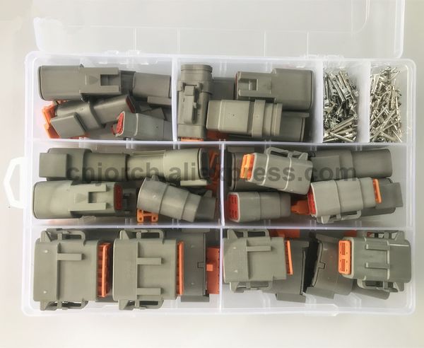 iğnelerle 202pcs Freeshipping Deutsch DTM Su geçirmez Tel Connector Kit DTM06-2 / 3/4/6/8 / 12S DTM04-2 / ​​3/4/6/8 / 12P Otomotiv Mühürlü Tak